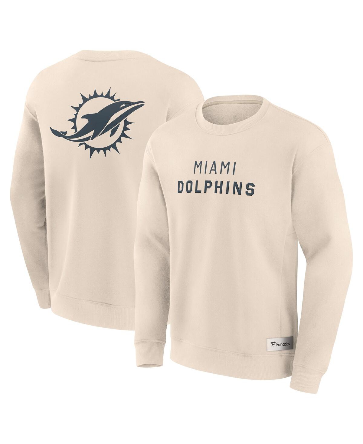 Men's Cream Miami Dolphins Elements Future Ground Lettering Pullover Sweatshirt - Cream