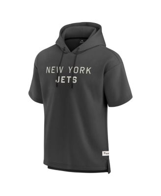 Men's Charcoal New York Jets Elements Future Ground Lettering Short Sleeve Pullover Hoodie
