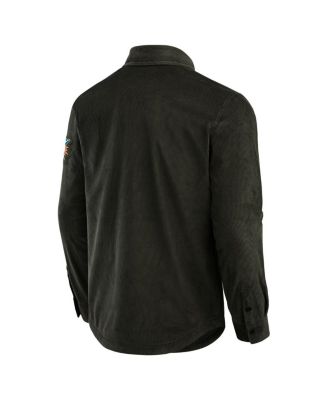 Men's Dark Green Miami Dolphins Corduroy Full-Button Shacket