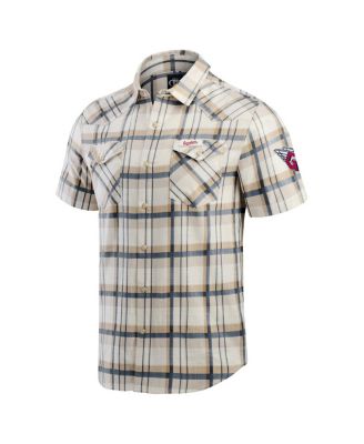 Darius Rucker Collection by Men's Navy Cleveland Guardians Plaid Full-Snap Shirt