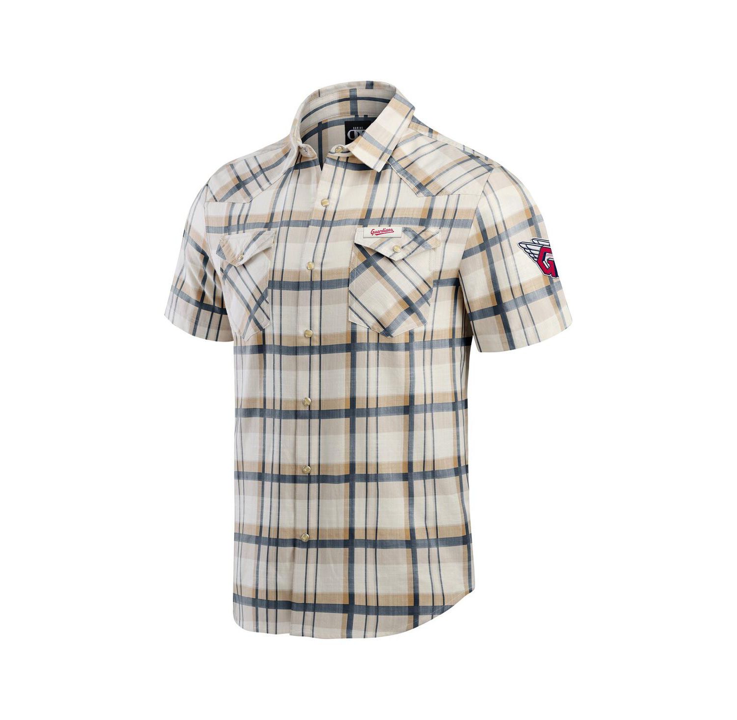 Darius Rucker Collection by Men's Navy Cleveland Guardians Plaid Full-Snap Shirt