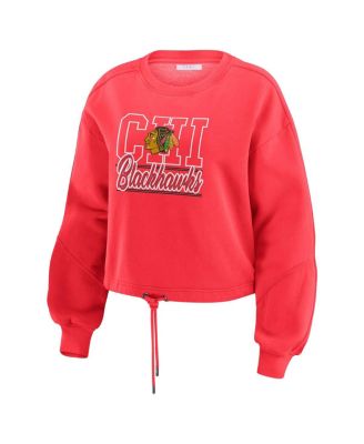 Women's 2-Piece Red Chicago Blackhawks Washed Fleece Sweatshirt and Shorts Lounge Set
