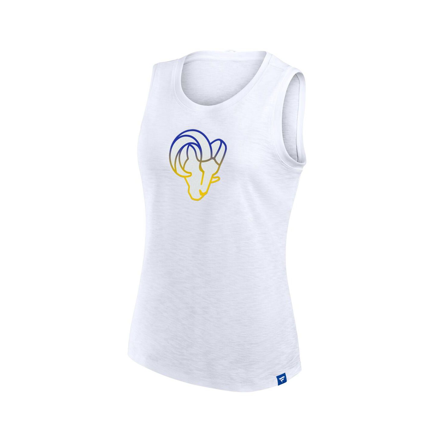 Женский топ Fanatics White Los Angeles Rams Slub — фото 2