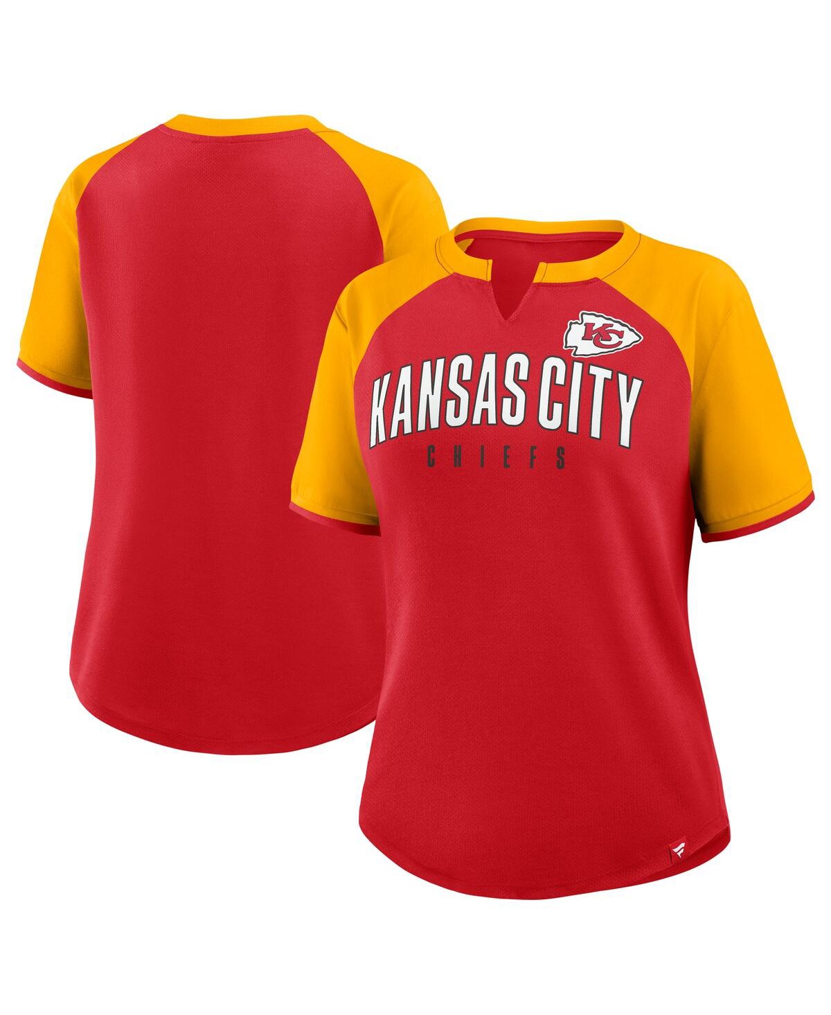 Women's Red/Gold Kansas City Chiefs Height Advantage T-Shirt - Red, Gold
