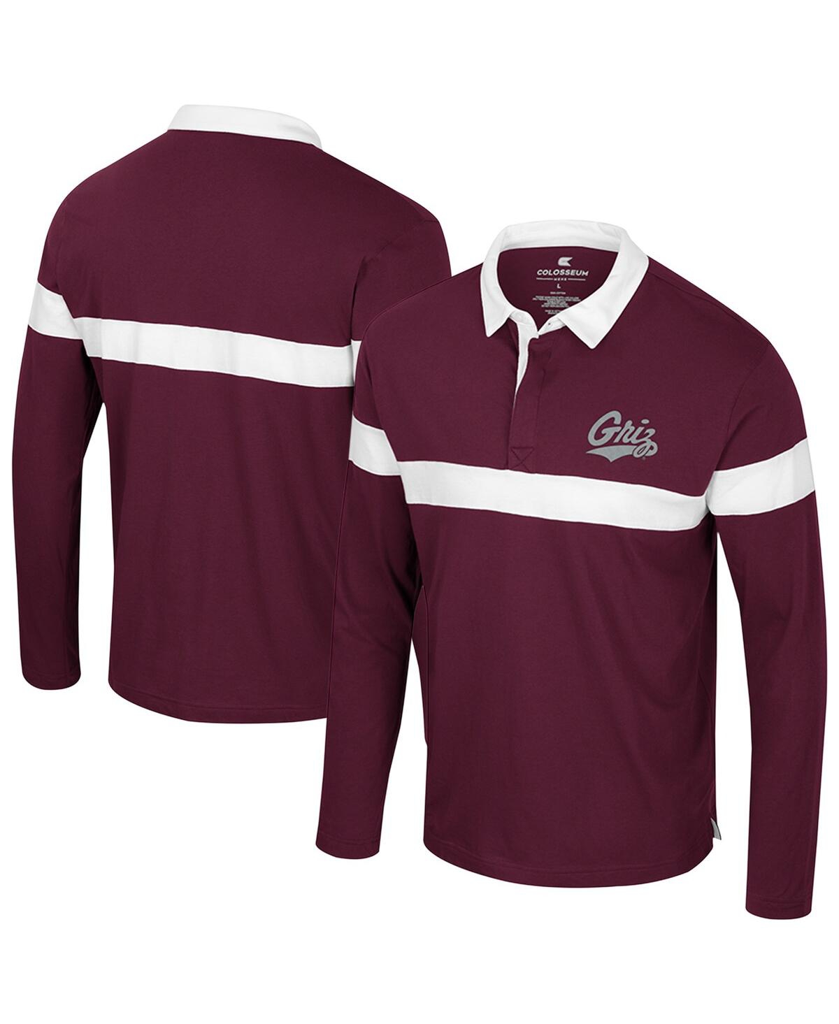 Men's Maroon Montana Grizzlies Too Cool For School Long Sleeve Polo Shirt - Maroon