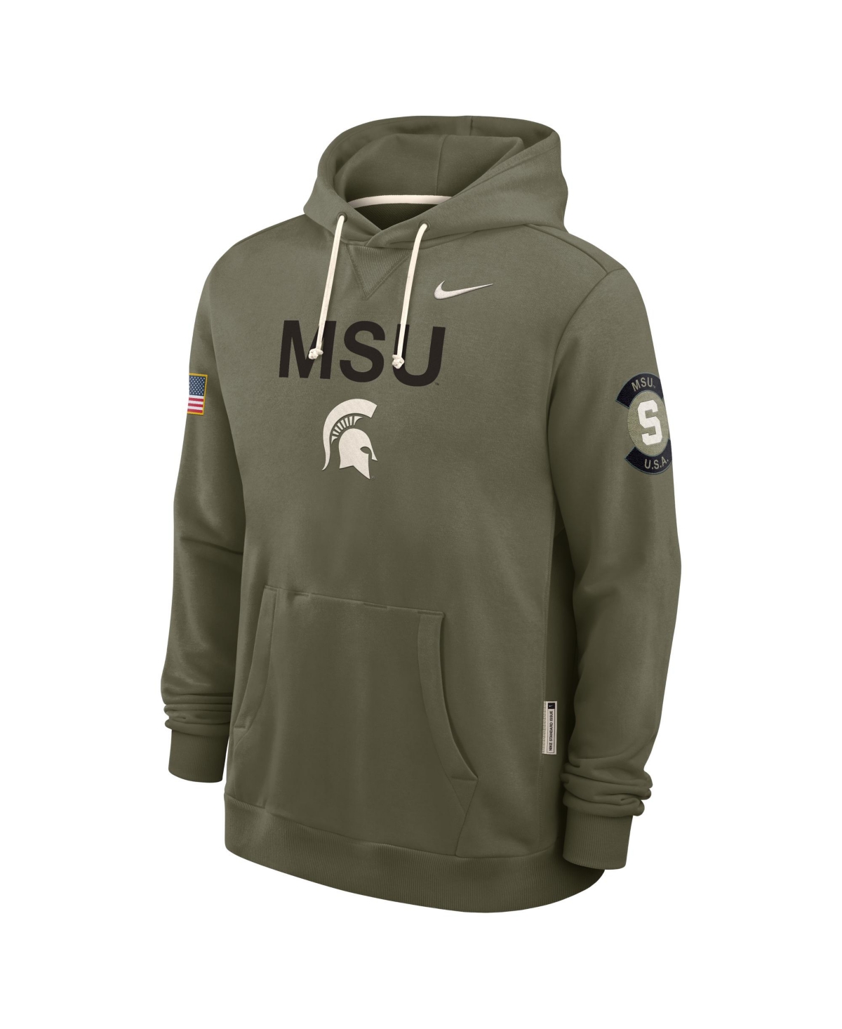 Nike Men's Olive Michigan State Spartans 2025 Military Appreciation Performance Pullover Hoodie