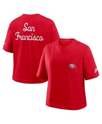 Nike - Women's Scarlet San Francisco 49ers Rewind Pocket Boxy T-Shirt