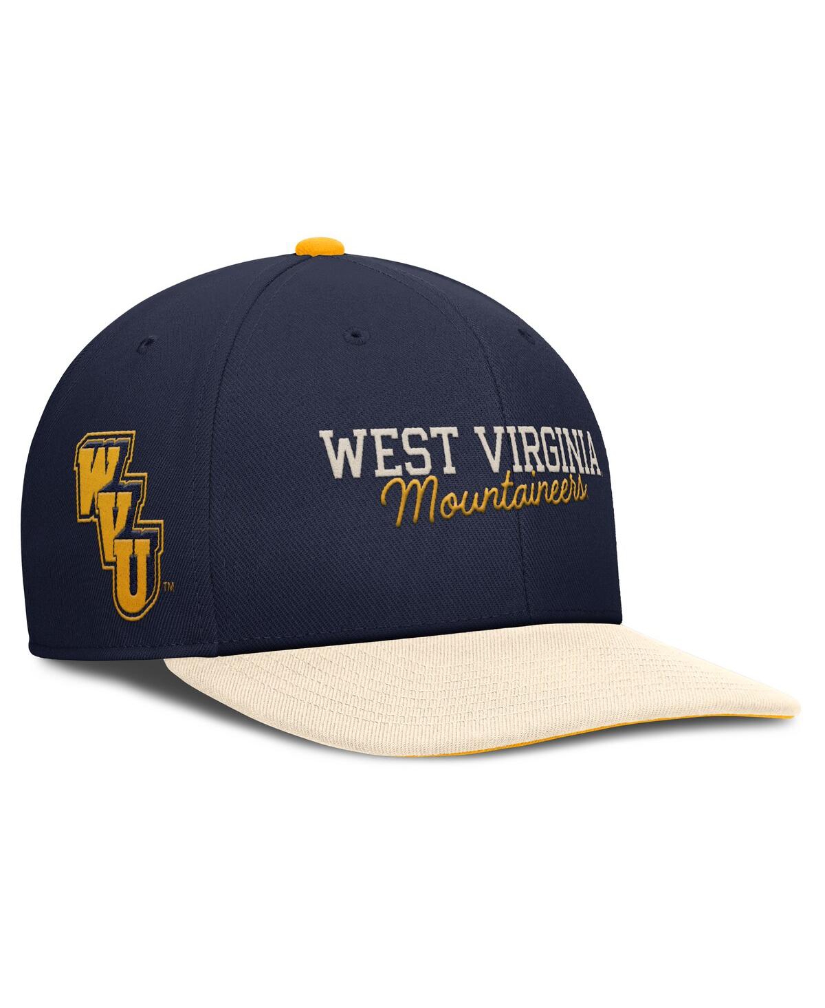 Nike Men's Navy/cream West Virginia Mountaineers Pro Legacy Script Snapback Hat