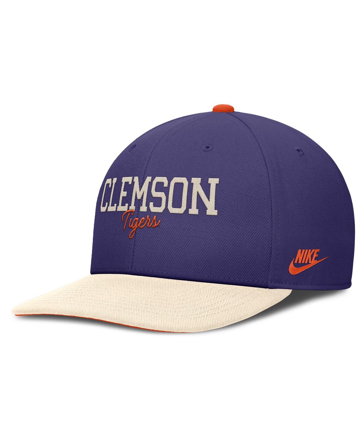 Nike Men's Purple/cream Clemson Tigers Pro Legacy Script Snapback Hat