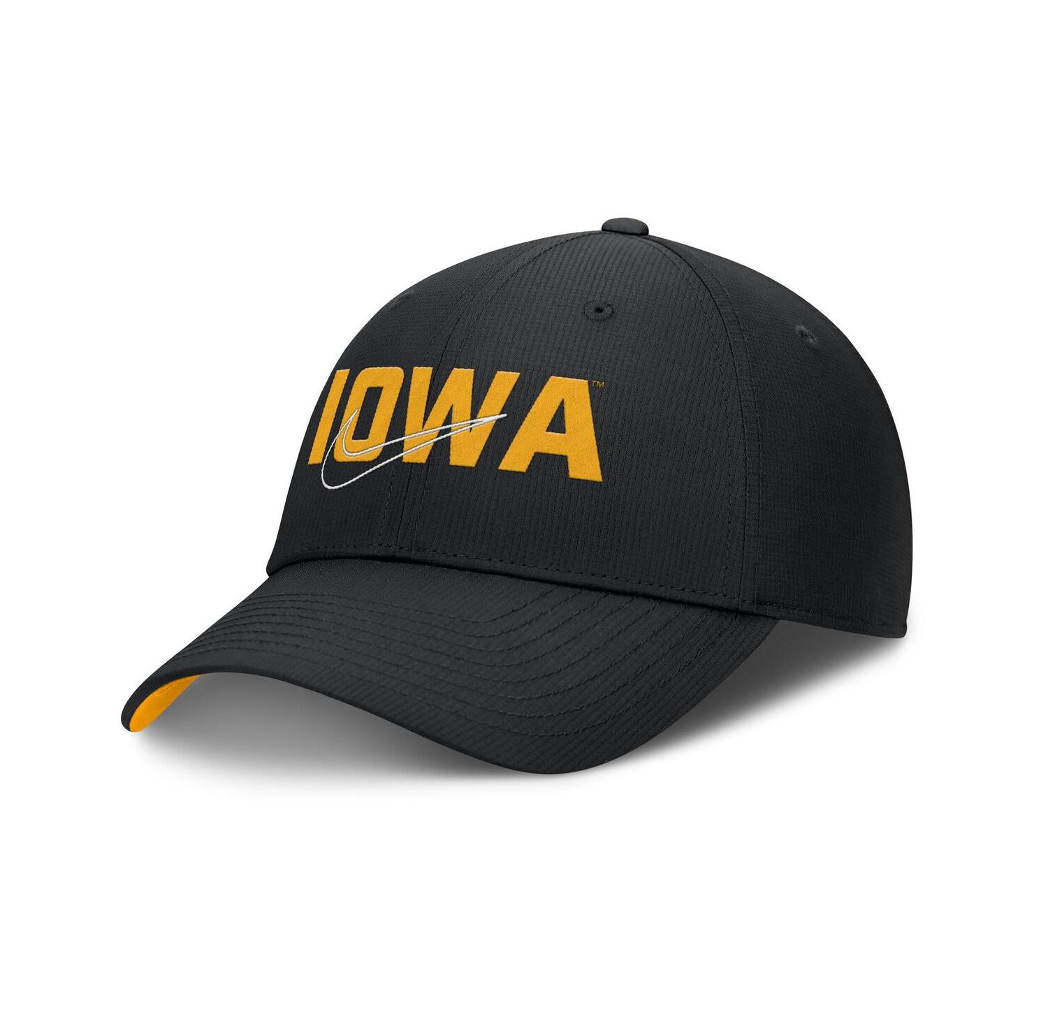 Men's Black Iowa Hawkeyes Club Prep Performance Adjustable Hat