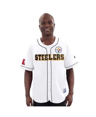 Starter - Men's White Pittsburgh Steelers Relay Full-Button Baseball Jersey