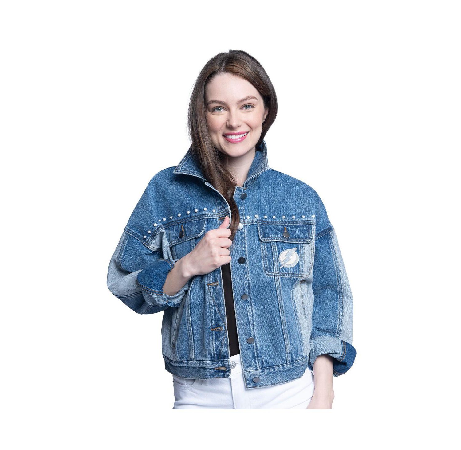 Women's Tampa Bay Lightning Buzzer Beater Button-Up Denim Jacket