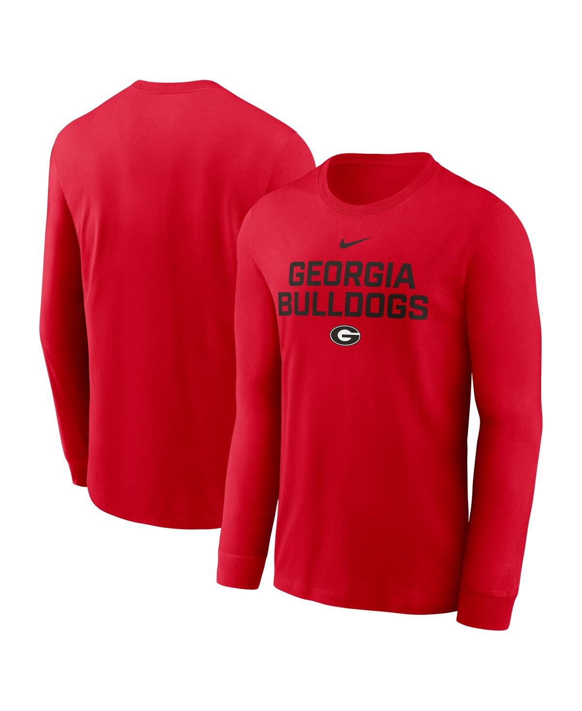Men's Red Georgia Bulldogs 2025 Sideline Performance Long Sleeve T-Shirt - Red