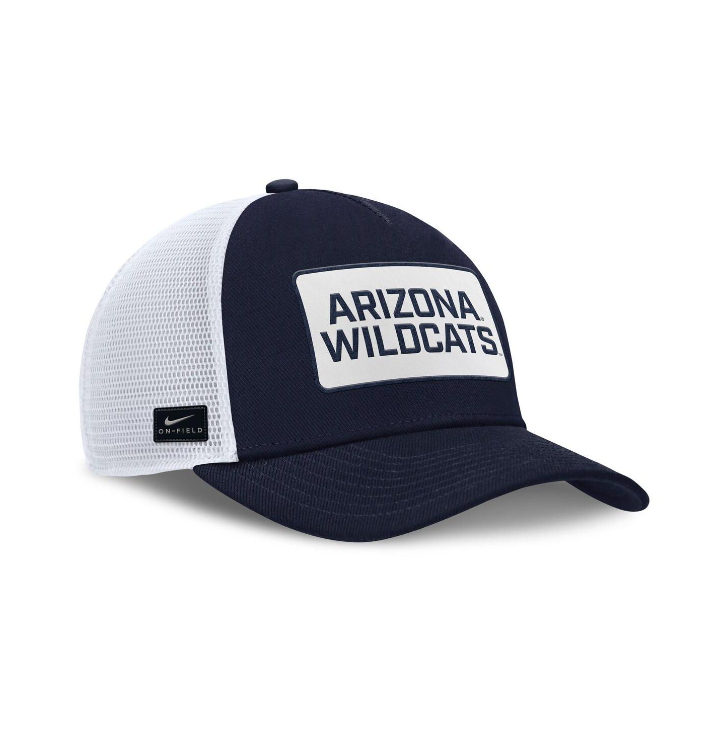Мужская кепка Nike Navy/White Arizona Wildcats 2025 On-Field Rise Patch Trucker Adjustable Hat — фото 3