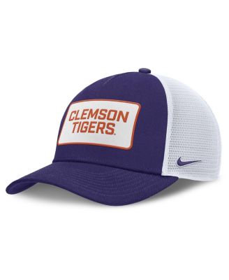 Nike - Men's Purple/White Clemson Tigers 2025 On-Field Rise Patch Trucker Adjustable Hat