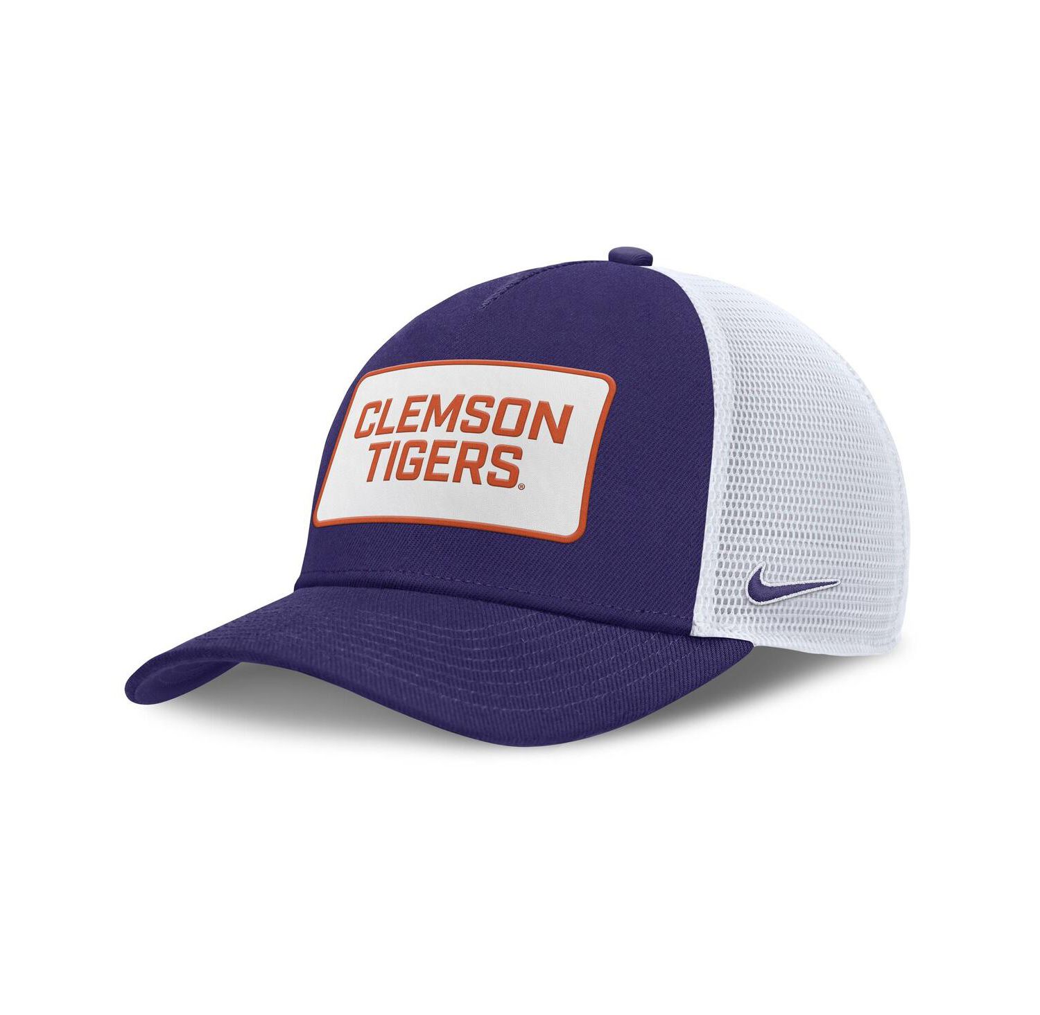 Men's Purple/White Clemson Tigers 2025 On-Field Rise Patch Trucker Adjustable Hat