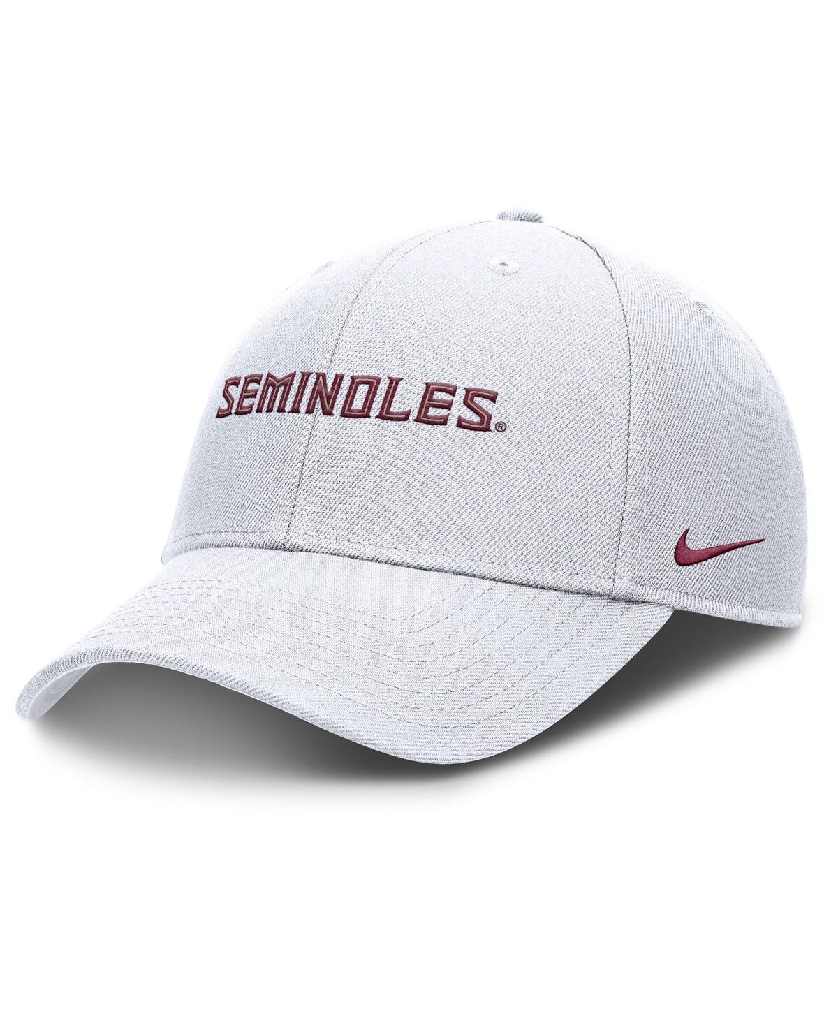 Nike Men's White Florida State Seminoles 2025 On-field Rise Performance Adjustable Hat In White