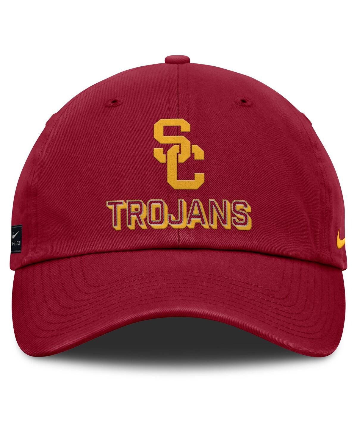 Nike Men's Cardinal Usc Trojans 2025 On-field Club Adjustable Hat In Red