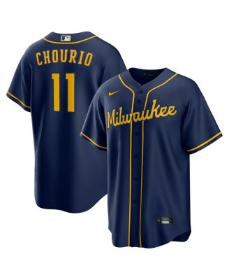 Nike - Men's Jackson Chourio Navy Milwaukee Brewers Alternate 2 Replica Jersey