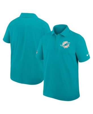 Nike - Men's Aqua Miami Dolphins Sideline City Pride Woven Performance Polo Shirt
