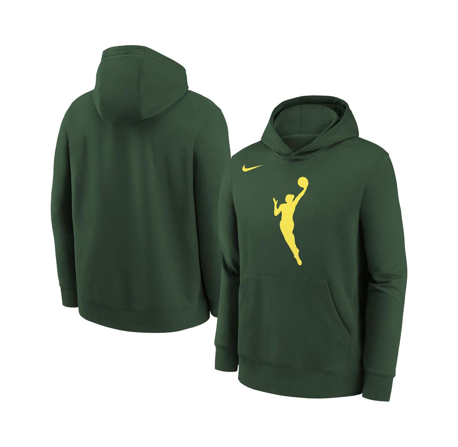 Big Boys and Girls Hunter Green WNBA Logo Essential Team Pullover Hoodie