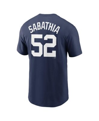 Men's CC Sabathia Navy New York Yankees 2025 Baseball Hall of Fame Retired Name Number T-Shirt