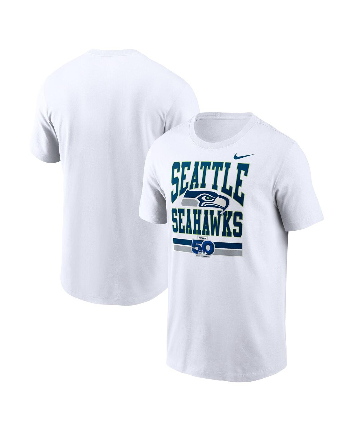 Nike Men's White Seattle Seahawks 50th Season Essential T-shirt In White