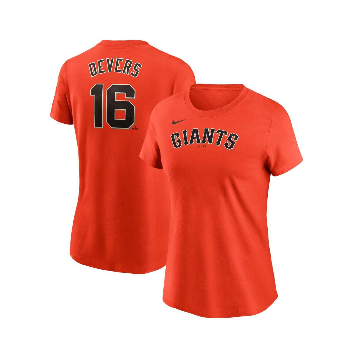 Женская футболка Nike Rafael Devers Orange San Francisco Giants Name & Number — фото 1