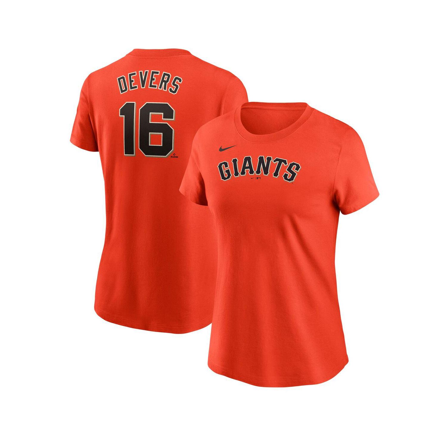 Women's Rafael Devers Orange San Francisco Giants Name & Number T-Shirt