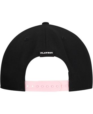 Men's Black Playboy Logo A-Frame Adjustable Hat