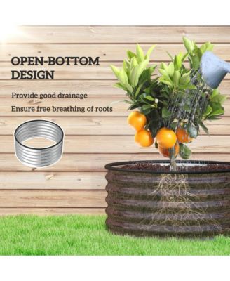 Raised Garden Beds, Set of 2 Galvanized Planter Boxes, Φ3' x 1.4'