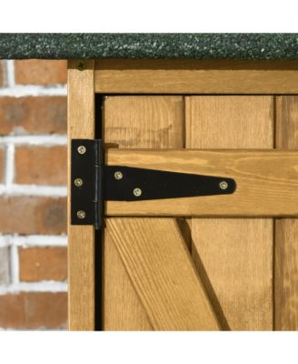 Wooden Garden Storage Shed w/ Asphalt Roof, Shelves &amp; Lock Backyard