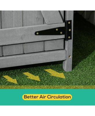 Wooden Garden Storage Shed w/ Asphalt Roof, Shelves & Lock Backyard