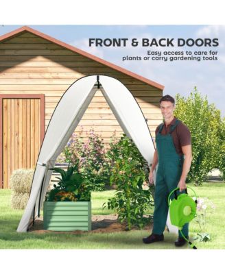 Walk-In Hoop House house with bags, 6' x 6' x 6.6',
