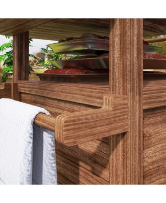 Grill Cart, Stainless Steel Top Kitchen Island with Drawer,