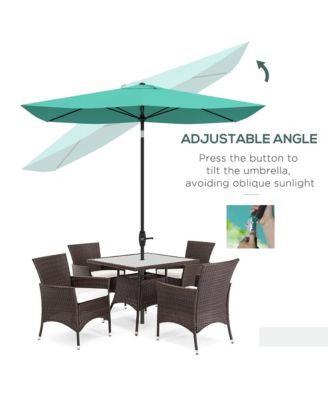 6.5' x 10' Outdoor Patio Umbrella with Crank Handle,