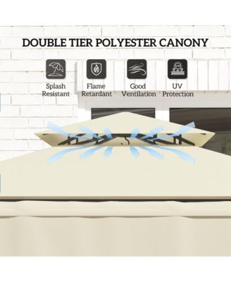 8' x 5' Grill Gazebo, 2-Tier Outdoor BBQ Gazebo, Dark