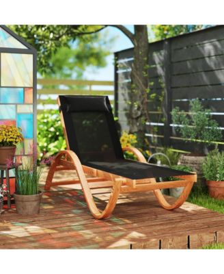 Larch Wood Lounge Chair, 4-Level Adjustable ning Chair,