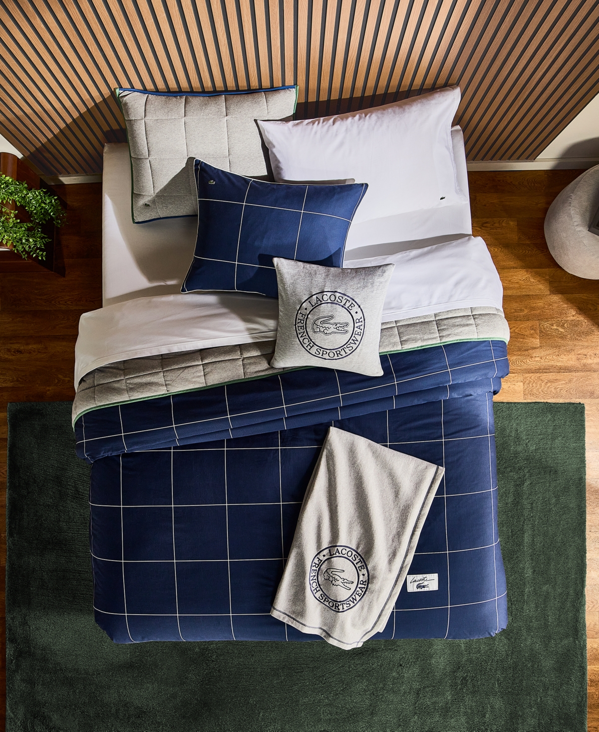 Lacoste Home Tennis Checks Cotton 2-Pc. Comforter Set, Twin