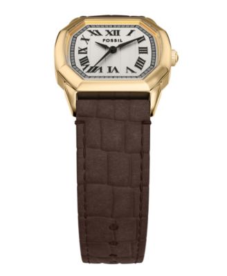 Women's Harlow Three-Hand Brown Croco Leather Watch, 27mm