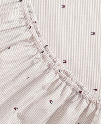 Ithaca Flag Stripe Cotton Percale 3-Piece Sheet Set, Twin