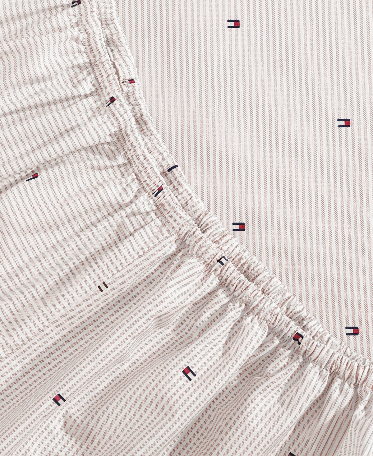 Tommy Hilfiger Ithaca Flag Stripe Cotton Percale 3-piece Sheet Set, Twin In Neutral