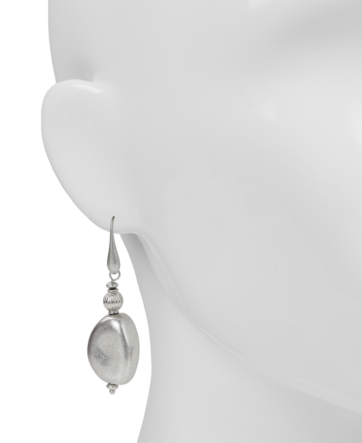 Patricia Nash Oval Drop Wire Earrings In Metallic