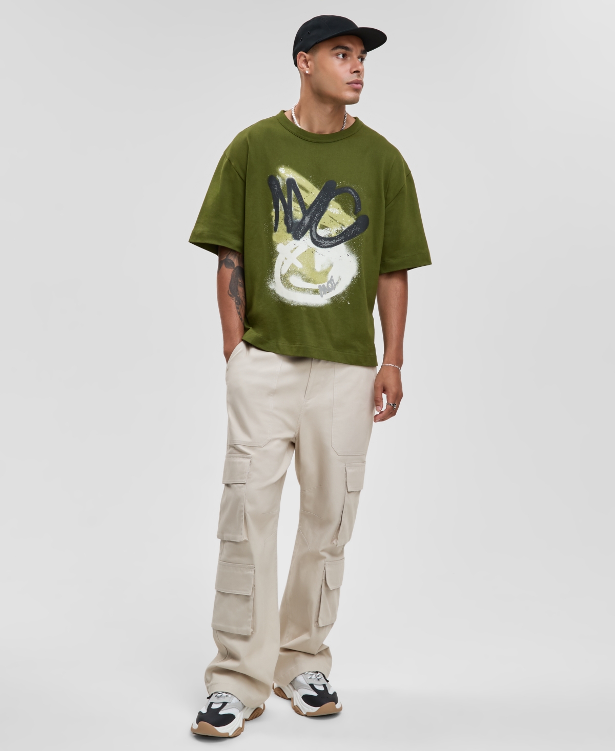 Mode Of One Men's Relaxed-fit Graffiti Graphic T-shirt, Macy's Exclusive In Green