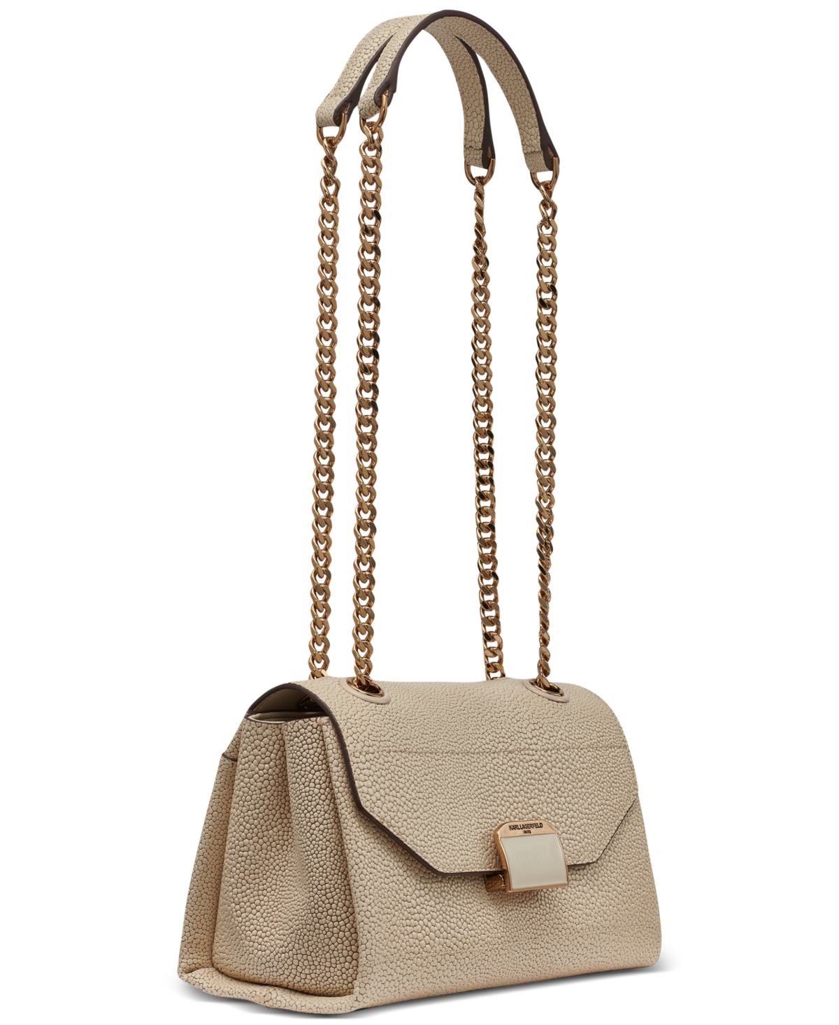 Karl Lagerfeld Liana Small Leather Shoulder Bag In Brown
