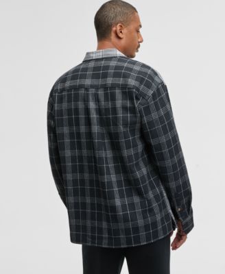 Men's Long-Sleeve Cotton Plaid Shirt, Macy's Exclusive