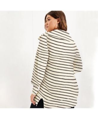 June + Vie Women's Plus Size Half-Zip Sweater