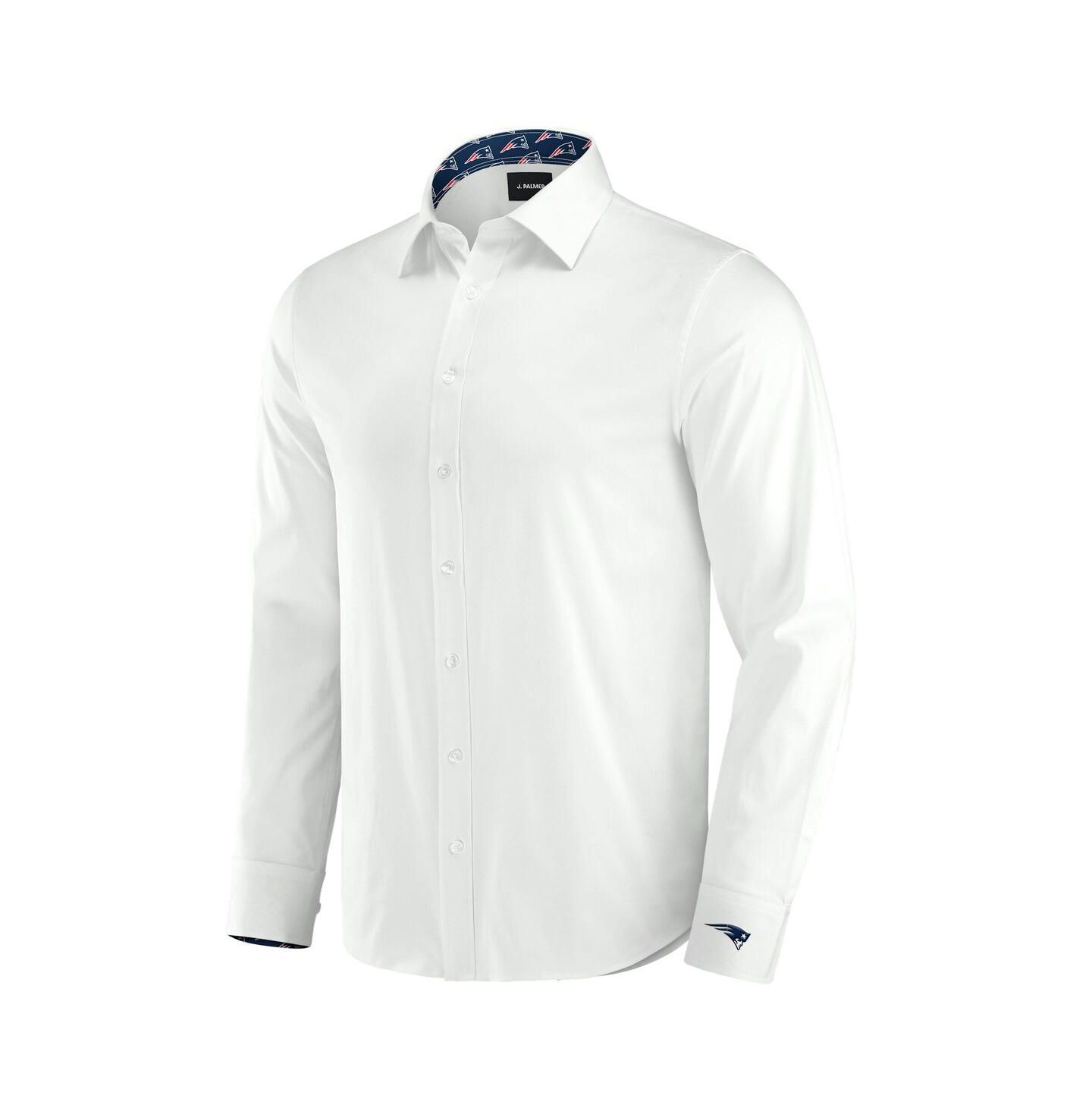 Мужская рубашка J. Palmer White New England Patriots Man-In-Motion Long Sleeve Button-Up Dress Shirt — фото 3