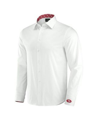 Men's White San Francisco 49ers Man-In-Motion Long Sleeve Button-Up Dress Shirt
