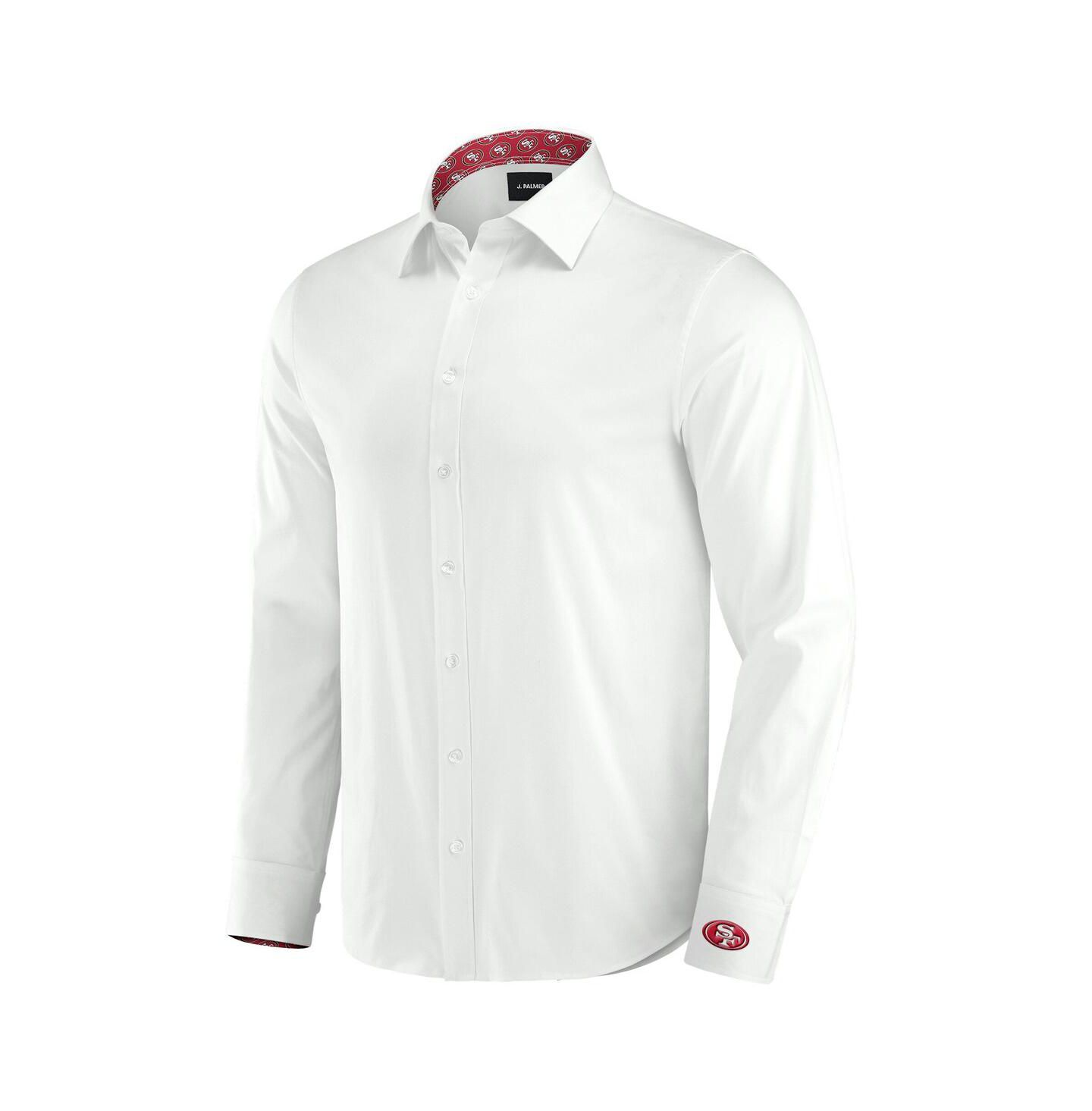 Мужская рубашка J. Palmer White San Francisco 49ers Man-In-Motion Long Sleeve Button-Up Dress Shirt — фото 2